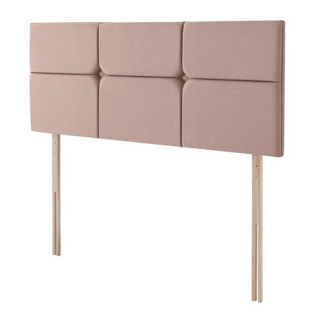 Arezzo Velvet Headboard - 7 Colours Available Silentnight Size: Super King (6'), Colour: Dusky Pink on Productcaster.