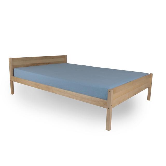 Tardiff Hardwood Bed Frame Ebern Designs Colour: Natural, Size: European Double (140 x 200cm) on Productcaster.