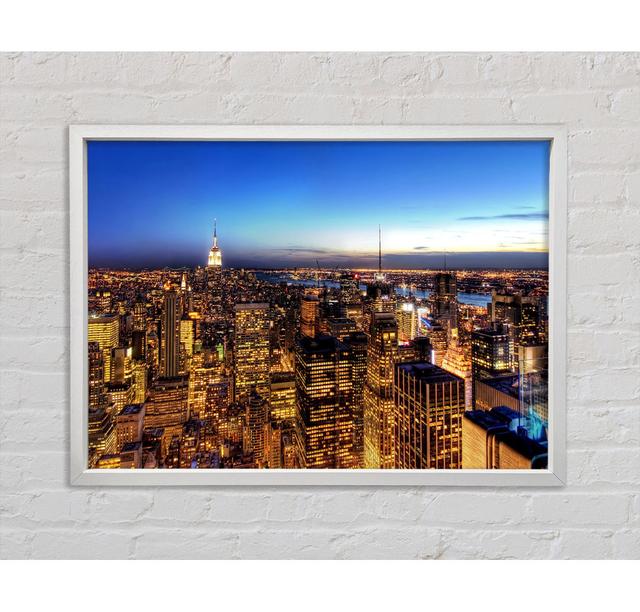 New York At Dusk - Single Picture Frame Art Prints on Canvas Bright Star Size: 84.1cm H x 118.9cm W x 3.3cm D on Productcaster.