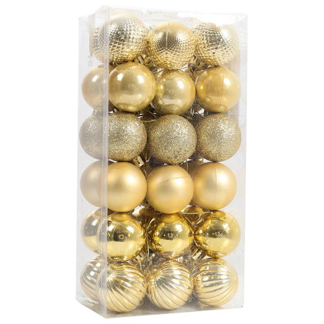 Christmas Ball Bauble (Set of 36) The Seasonal Aisle Colour: Gold on Productcaster.