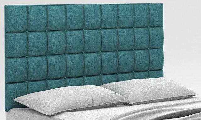 Emma Upholstered Headboard Zipcode Design Size: Small Single, Upholstery: Linen Teal on Productcaster.