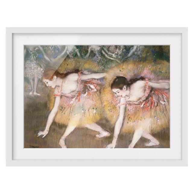 Bowing Dancers by Edgar Degas - Picture Frame Painting Print on Paper East Urban Home Rahmenoptionen: Matt white, Size: 50cm H x 70cm W on Productcaster.