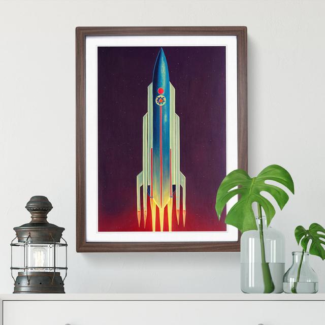 Stupendous Spaceship Rocket Borough Wharf Format: Walnut Framed Paper, Matte Colour: White, Size: 66cm H x 48cm W on Productcaster.