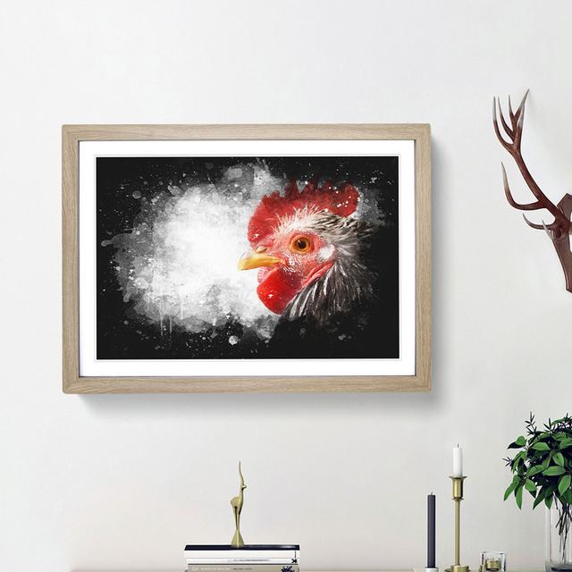 Grey Rooster Looking West - Picture Frame Graphic Art Print East Urban Home Frame Option: Oak Framed, Size: 24cm H x 33cm W x 2cm D on Productcaster.