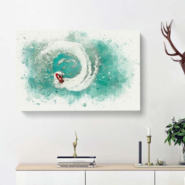 Jet Ski Whirlpool on Bear Lake in Abstract - Wrapped Canvas Graphic Art Print East Urban Home Size: 35cm H x 50cm W x 3cm D on Productcaster.