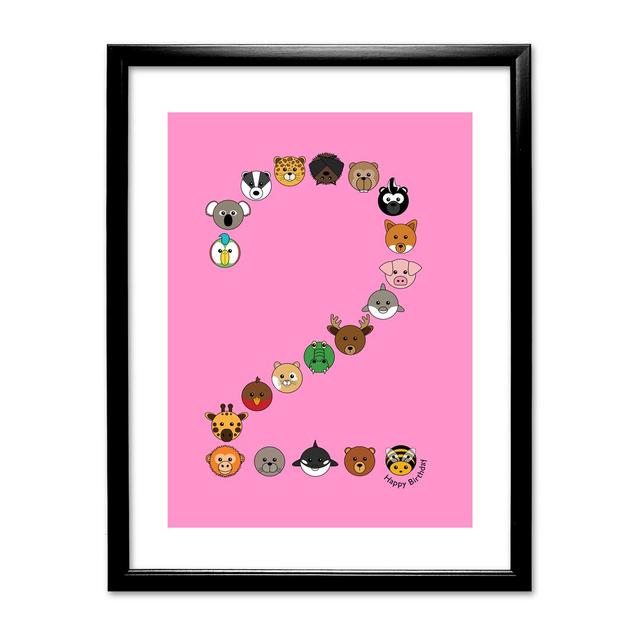 Animaru Number 2 Framed Graphic Art East Urban Home Frame Colour: Black on Productcaster.