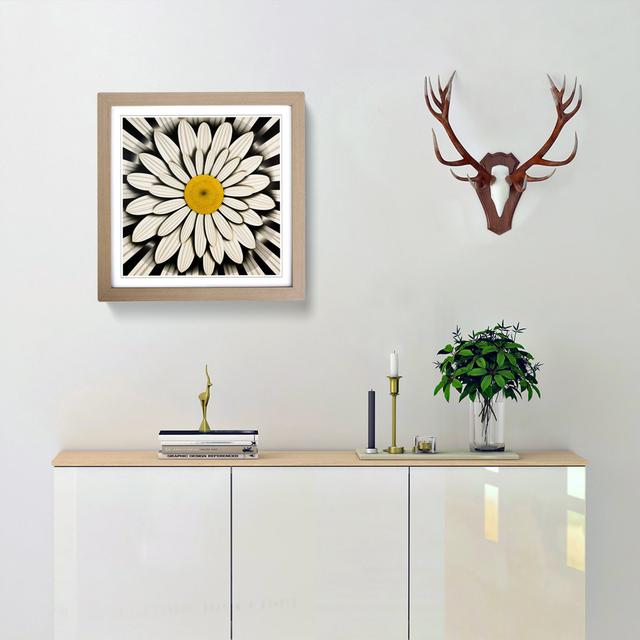 Daisy Op Art - Single Picture Frame Art Prints on Wood Marlow Home Co. Format: Oak on Productcaster.