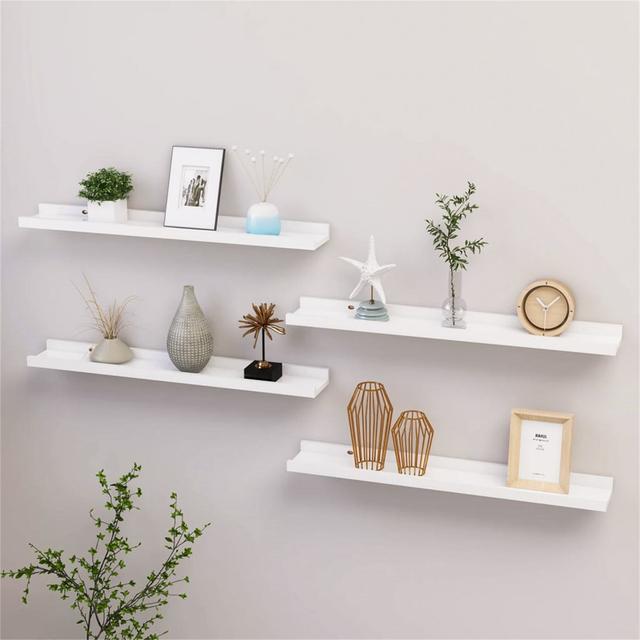 Burnettsville 4 Piece Picture Ledge Wall Shelf (Set of 4) Brayden Studio Size: 3cm H x 60cm W x 9cm D, Finish: White on Productcaster.