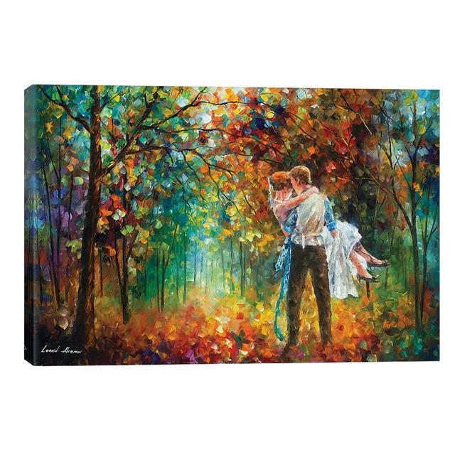 'The Moment of Love' Oil Painting Print on Wrapped Canvas East Urban Home Size: 45.72cm H x 66.04cm W x 3.81cm D on Productcaster.