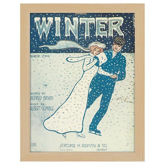 Vintage Music Cover Winter - Decorative Art Print, Wall Art Decor Maturi Frame Option: Brown on Productcaster.