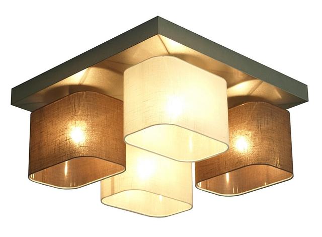 Gonzalez Semi Flush Mount George Oliver Frame Colour: Silver, Shade Colour: Brown/Cream on Productcaster.