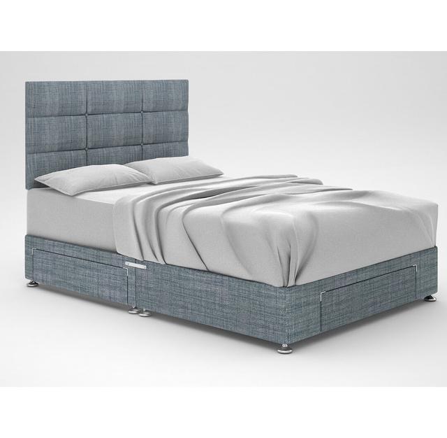 Zielke Divan Bed Base 17 Stories Colour: Sky, Storage Type: 2 Drawers/End Drawer, Size: Super King (6') on Productcaster.