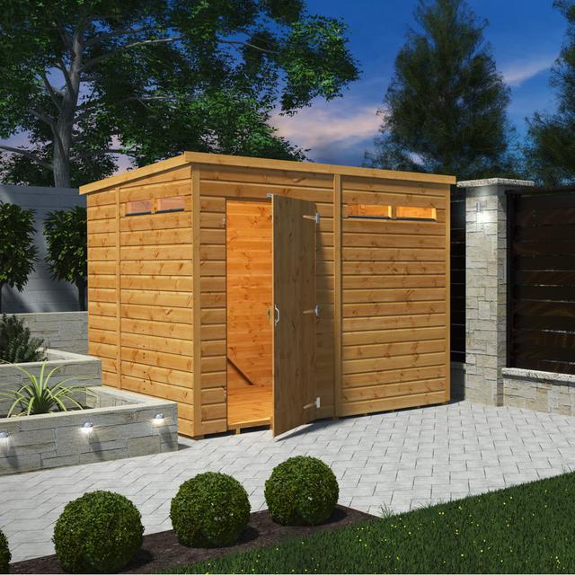 6.3 ft. W x 8.3 ft. D Solid Wood Shiplap Pent Storage Shed POWERSHEDS on Productcaster.