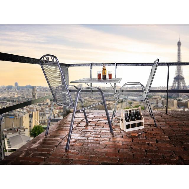 Tolentino Folding Steel Balcony Table 17 Stories Colour: Black, Size: 79cm H x 70cm W x 88cm D on Productcaster.