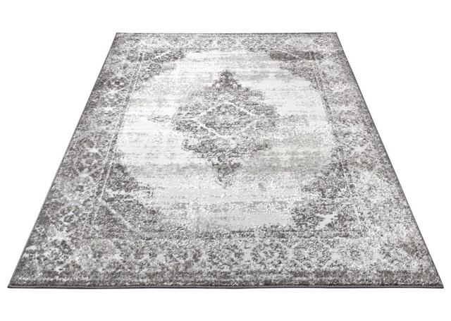 Shine - Retro Teppich, Orientalischer Kurzflor, Vintage, Wohnzimmer, Schlafzimmer – Creme Schwarz Hanse Home Teppichgröße: Rechteckig 120 x 170 cm on Productcaster.