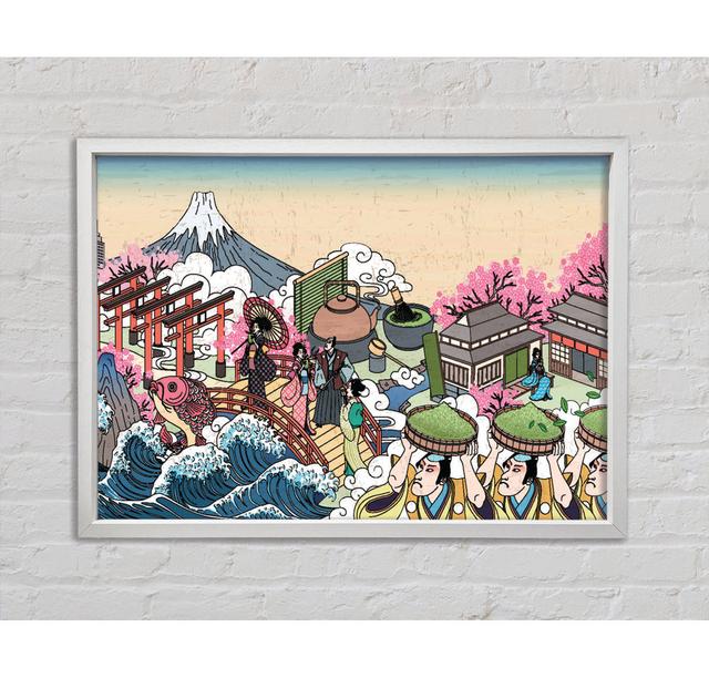 Japanese Collage Art - Single Picture Frame Art Prints on Canvas Bright Star Size: 59.7cm H x 84.1cm W x 3.3cm D on Productcaster.