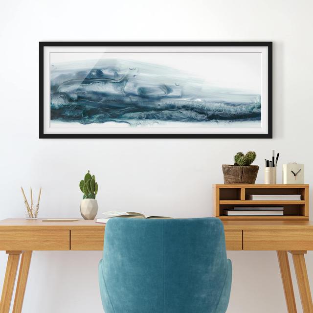 Picture With Frame - Sea Current II - Panorama Landscape Matt Highland Dunes Size: 30cm H x 75cm W x 2cm D, Frame Option: Black Framed on Productcaster.