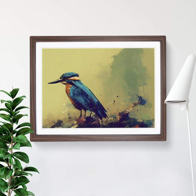 Kingfisher Bird Vol.8 - Single Picture Frame Print ClassicLiving Size: 34cm H x 46cm W x 2cm D, Frame Colour: Walnut on Productcaster.