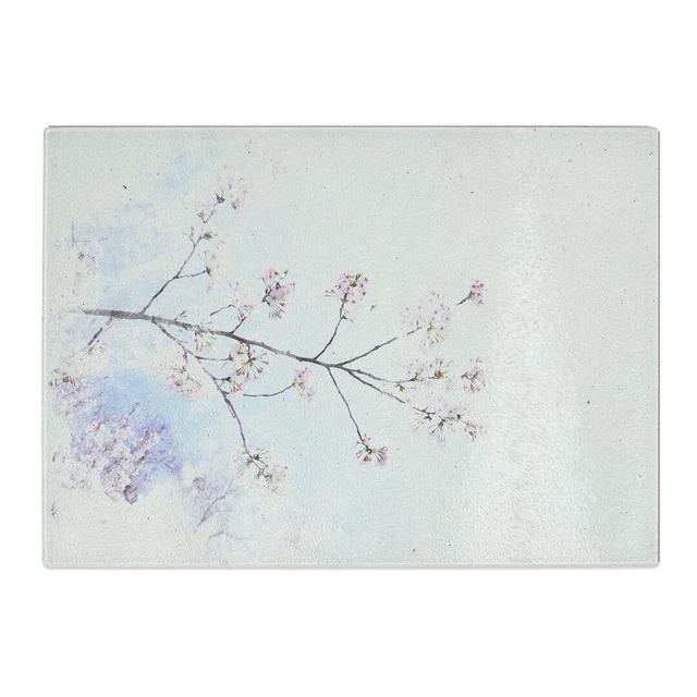 Tempered Glass Pink Cherry Blossom Tree in Sunlight Chopping Board East Urban Home Size: 28.5 cm x 39 cm on Productcaster.