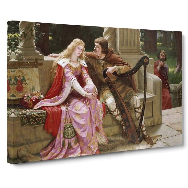 Tristan and Isolde by Edmund Leighton - Wrapped Canvas Painting East Urban Home Size: 35cm H x 50cm W x 3cm D on Productcaster.