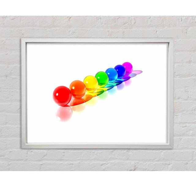 Rainbow Marbels - Single Picture Frame Art Prints on Canvas Ebern Designs Size: 59.7cm H x 84.1cm W x 3.3cm D on Productcaster.