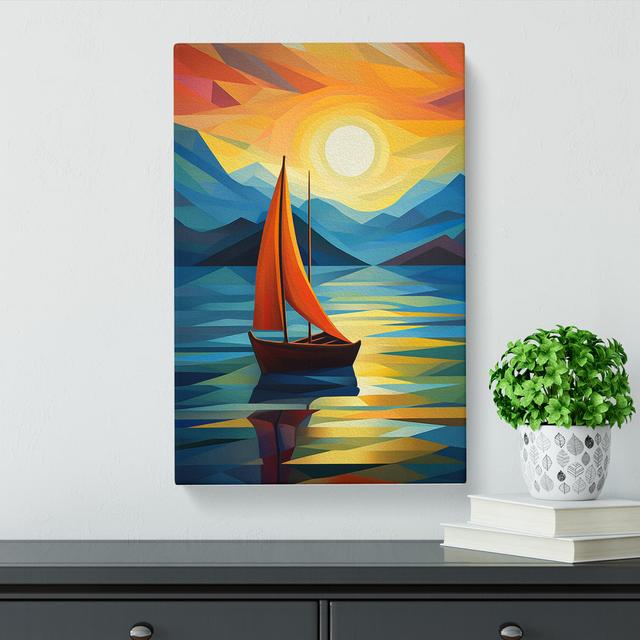 Boat On A Lake Orphism - No Frame Print Breakwater Bay Size: 76cm H x 50cm W x 3cm D on Productcaster.