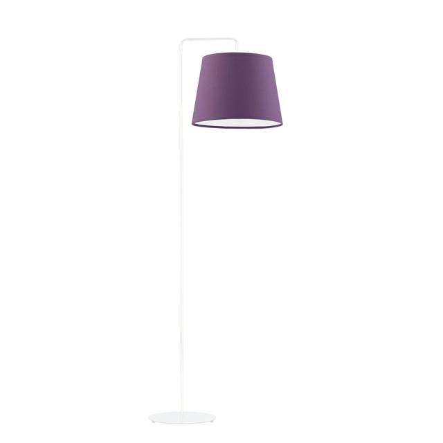 156 cm Stehlampe Janissa 17 Stories Gestellfarbe: Weiß, Lampenschirmfarbe: Lila on Productcaster.