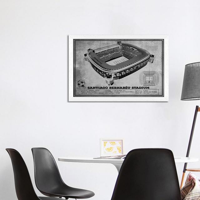 Madrid Santiago Bernabeu Stadium In Team Colours by Cutler West - Floater Frame Print on Canvas Williston Forge Size: 101.6cm H x 152.4cm W x 3.81cm D on Productcaster.