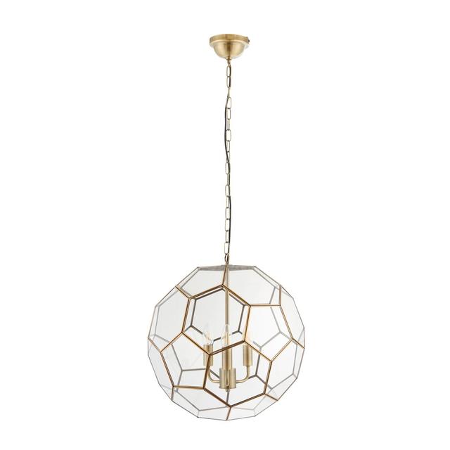 Timothe 3 - Light Antique Brass Sphere Pendant Alpen Home on Productcaster.