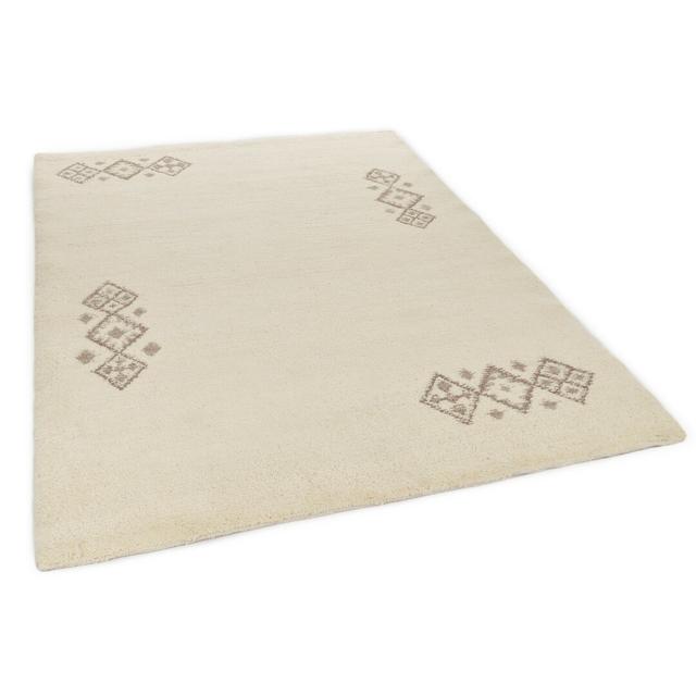 Taza Royal Genuine Berber Hand Knotted Wool Beige/Grey Rug Theko Rug Size: Runner 70 x 140cm on Productcaster.