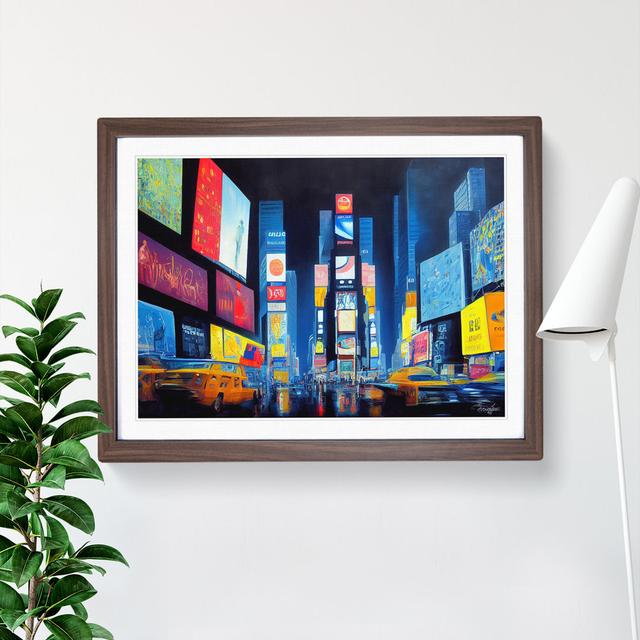 Times Square Vol.3 - Picture Frame Graphic Art Marlow Home Co. Frame Colour: Walnut Framed, Size: 25cm H x 34cm W x 2cm D on Productcaster.