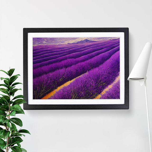 Breathtaking Lavender Flower Field - Picture Frame Photograph Lily Manor Size: 46cm H x 64cm W x 2cm D, Frame Colour: Black Framed on Productcaster.