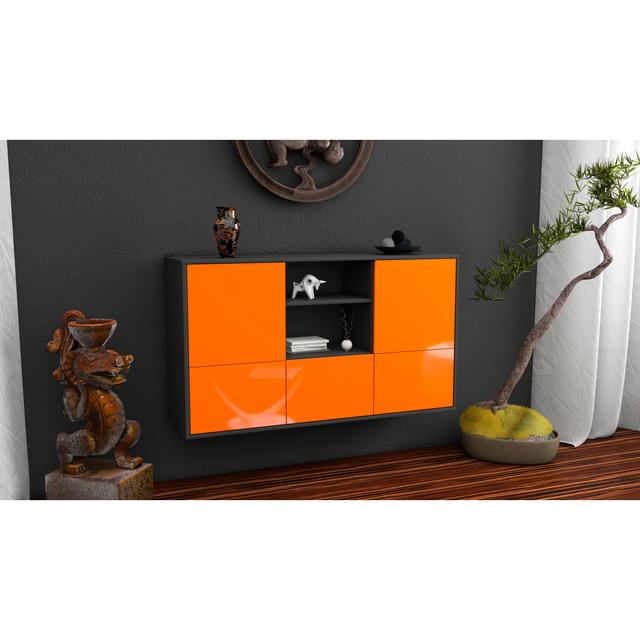 Terrence Sideboard Brayden Studio Colour (Body/Front): Black/High Gloss Orange on Productcaster.