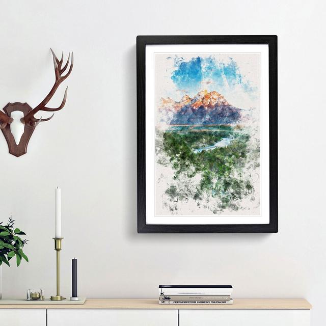 Teton Mountain Range - Picture Frame Painting Print East Urban Home Frame Option: Black Framed, Size: 87cm H x 62cm W x 2cm D on Productcaster.