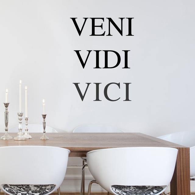 VENI VEDI VECI LATIN Wall Sticker East Urban Home Colour: Magenta on Productcaster.