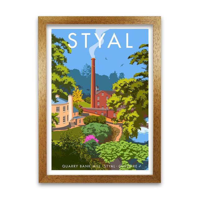 Styal by Stephen Millership - Graphict Art Print on Paper East Urban Home Frame Options: Oak, Size: 84.1 cm H x 59.4 cm W x 5 cm D on Productcaster.