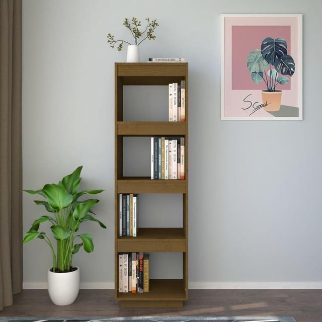 Bücherregal Goshgar Ebern Designs Größe: 135 cm H x 40 cm B x 35 cm T, Farbe: Dunkelbraun on Productcaster.