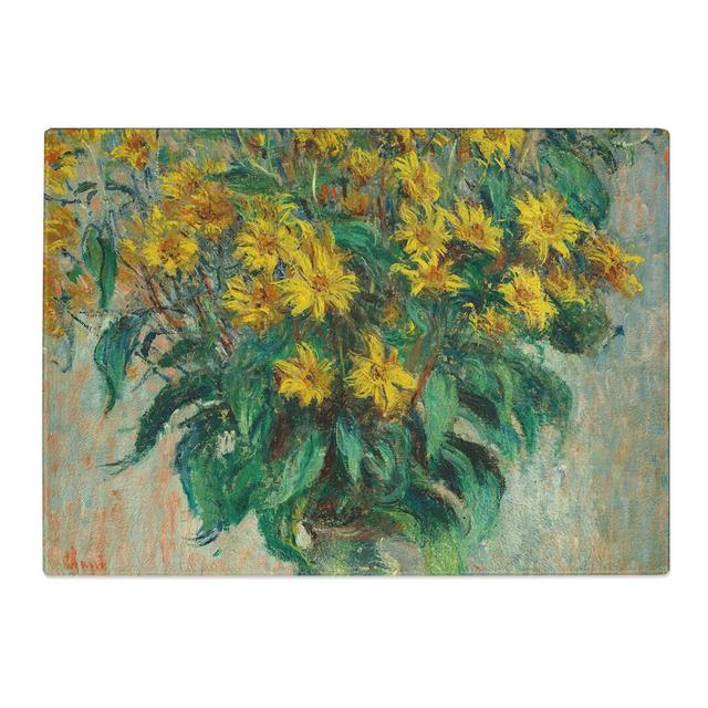 Jerusalem Artichoke Flowers by Claude Monet Chopping Board East Urban Home Size: 0.4cm H x 28.5cm W x 39cm L on Productcaster.