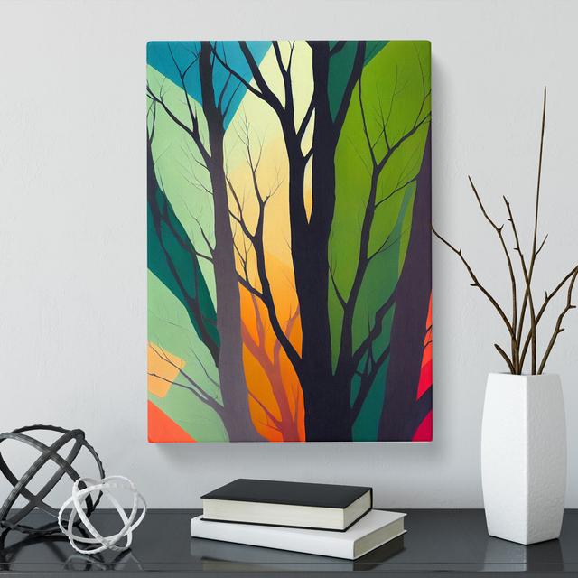 Abstract Tree Colours Vol.10 - Wrapped Canvas Print George Oliver Size: 76cm H x 50cm W x 3cm D on Productcaster.