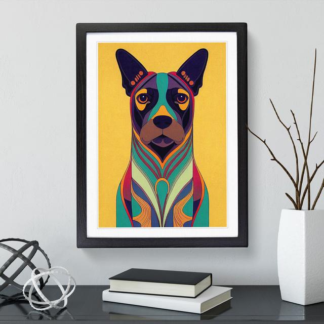 Dog Deco No.3 - Picture Frame Graphic Art Latitude Run Size: 46cm H x 34cm W x 2cm D, Frame Colour: Black on Productcaster.