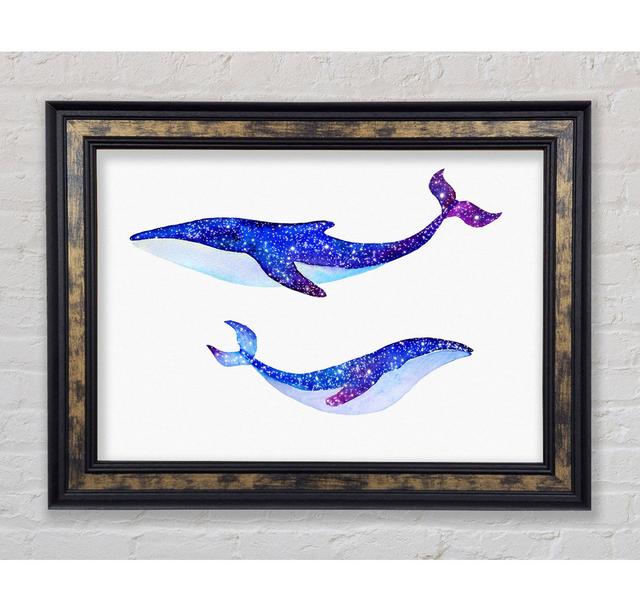 Twinkling Whales Framed Print Highland Dunes Size: 59.7cm H x 84.1cm W x 8cm D on Productcaster.