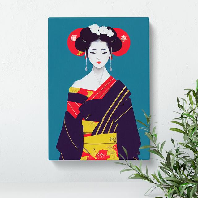 Beautiful Geisha - Unframed Graphic Art on Canvas World Menagerie Size: 60cm H x 40cm W x 3cm D on Productcaster.