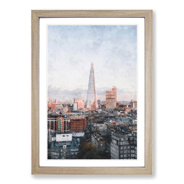 The Shard in London Vol.5 - Picture Frame Graphic Art East Urban Home Size: 48cm H x 36cm W x 2cm D, Frame Option: Oak Framed on Productcaster.