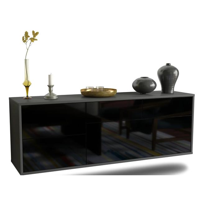 Borghese TV Stand Ebern Designs Colour: High Gloss Black on Productcaster.