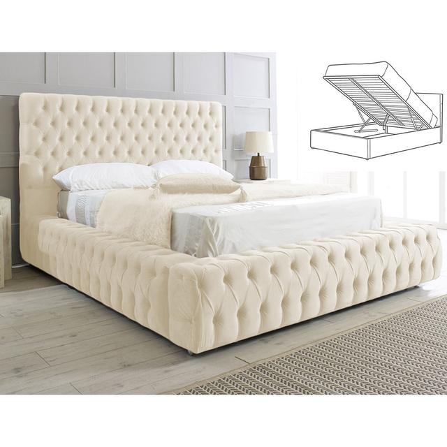 Upholstered Standard Bed Britainsleep Size: Kingsize (5'), Colour: Cream on Productcaster.