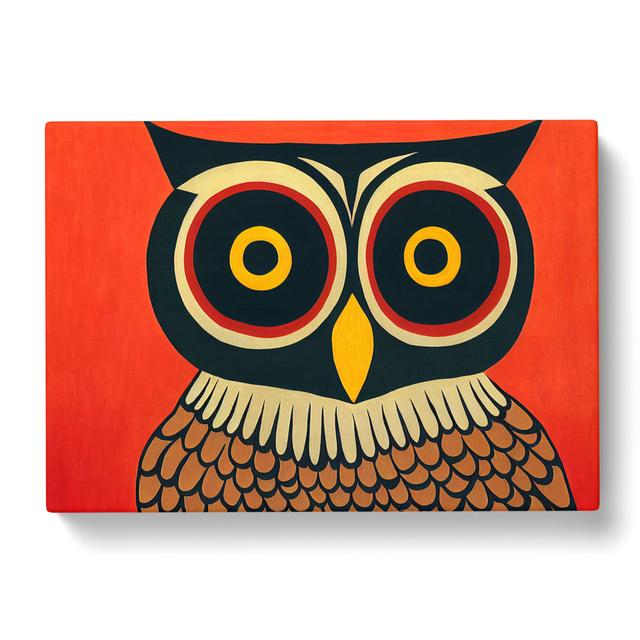 Owl Art Retro Vol.2 Abstract - Wrapped Canvas Graphic Art Alpen Home Size: 35cm H x 50cm W x 3cm D on Productcaster.