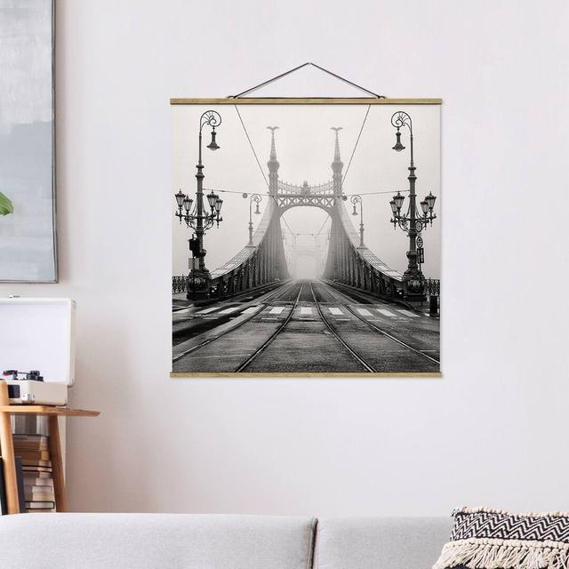 Bridge in Budapest - Unframed Photograph Ebern Designs Size: 80cm H x 80cm W x 0.3cm D on Productcaster.