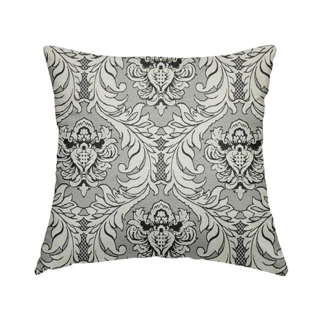 Didonato Damask Square Throw Cushion Rosdorf Park Colour: Grey/Black, Size: 55cm H x 55cm W x 5cm D on Productcaster.