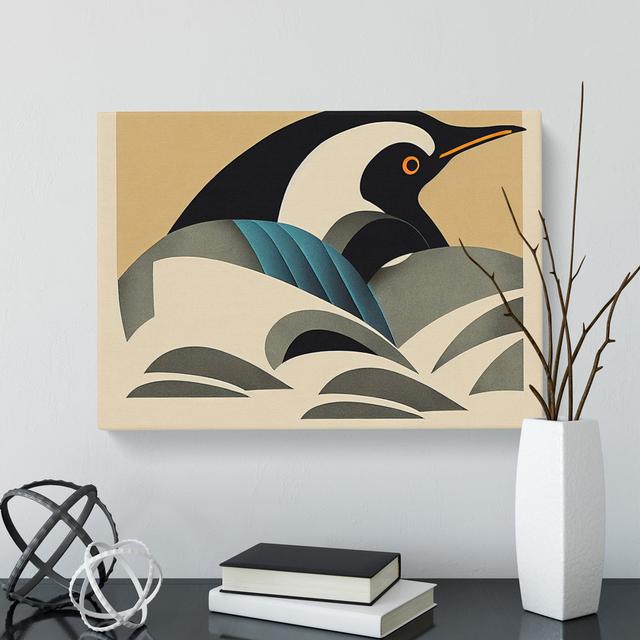 Penguin Art Deco Abstract - Wrapped Canvas Print Latitude Vive Size: 35cm H x 50cm W x 3cm D on Productcaster.