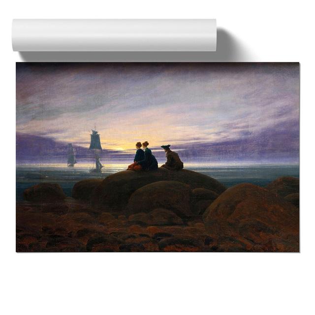 Moonrise Over The Sea by Caspar David Friedrich - No Frame Print East Urban Home Size: 30cm H x 42cm W x 0.1cm D on Productcaster.